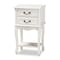 Baxton Studio Gabrielle White-Finished 2-Drawer Wood Nightstand 162-10260 - alternate 1